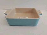 Le Creuset 5 1/2" (14CM) - 20 Oz Small Square Baking Dish Sky Blue (new). Fixed Price $34.95.
