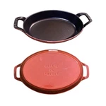 Staub Oval Ceramic Baking Roasting Dish Casserole 11"X6.5" Red 2.4 Qt. France. Fixed Price $34799.00.