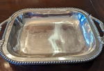Beatriz Ball Pearl David Large Handmade Aluminum Silver Serving Tray 19" X 13". Fixed Price $65.00.