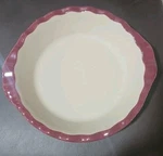 Pampered Chef Family Heritage Stoneware Cranberry Scalloped 9 Pie Plate. Fixed Price $34.99.