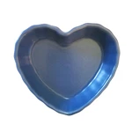 Chantal Matte Blue Fluted Edge Heart Shaped 3.5 Oz Bakeware Ramekin (93-HQP11/4). Fixed Price $11.43.