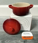 Creuset Eiffel Tower Collection Mini Cocotte Cerise New Box. Fixed Price $34.00.