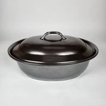 Juliska Pewter Stoneware Casserole Serving Dish With Lid Oval Ceramic Portugal. Fixed Price $100.00.
