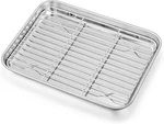 Homikit Baking Sheet With Wire Rack, Inch Stainless Steel 9X7X1, Silver. Fixed Price $24.02.