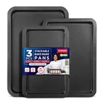 3 Piece Set Nonstick Carbon Steel Oven Bakeware -professional Quality Kitchen.... Fixed Price $25.41.