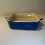 Creuset Square 6X6 Dark Blue Enameled Stoneware Baking Casserole Dish 10-21. Fixed Price $26.99.