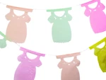 Baby Shower Tissue Paper Banner 181" Multicolor Dress Cutouts 18X1. Fixed Price $14.99.
