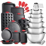 Eatex Bakeware Sets And Mixing Bowl Set, Non-stick Baking Sheet With Uten.... Fixed Price $109.50.