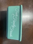 Abbey Press Ceramic Mini Loaf Pan Faith Family Friends Religious Teal Blue 6". Fixed Price $8.00.