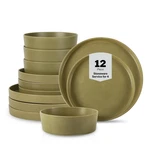 By Mercer Project Modan 12-PIECE Stoneware Dinnerware Set Plates And. Fixed Price $97.43.