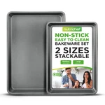 Nutrichef 2-PIECE Nonstick Cookie Sheet Baking Pan Set, Gray. Fixed Price $26.99.