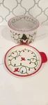 New Temptations By Tara Seasonal Gnome Holiday Handle Bowl W/ & Tray. Fixed Price $25.99.