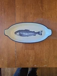 Dockside Bakeware Cuisine Company 9.25 Oval Baker Blue Cobalt Fish. Fixed Price $17.09.