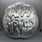 Vintage 1980 Happy Birthday Cake Wilton Pan Mold Model 2015-1073. Fixed Price $10.99.