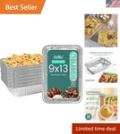 30 Pack 9X13 Aluminum Foil Pans - Oven & Freezer Safe, Versatile Cooking. Fixed Price $42.00.