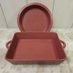 Threshold 14X9 Rectangular & 10.5 Round Stoneware Casserole Dish Two-tone Brick. Fixed Price $46.99.
