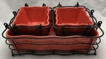 Tara Temp-tations Temptations Presentable Ovenware Serving Set 3 Piece Red Tray. Fixed Price $89.00.