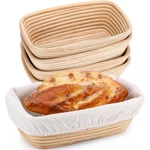 Nuogo 4PC 10" Rectangle Rattan Banneton Proofing Basket Sourdough. Fixed Price $65.71.
