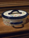 New Temp-tations Old World Blue 16 Oz 2 Handled Baking Dish With Lid. Fixed Price $14.00.