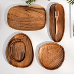 Solid Oval Serving Tray Fruit Sushi Bread Tea Plate Wooden Dish Decor. Fixed Price $26.82.