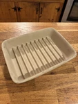 Pampered Chef Ridged Baker Stoneware Bacon Dish Pan 10.5" X 7.75" 2.75" 5141. Fixed Price $19.89.