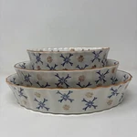 Temp-tations Presentable Ovenware By Tara Atomic Flower 3 Oval Nesting Bowls. Fixed Price $25.99.
