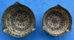 Set Of 2 Temptations Old World Green Nesting Mixing Bowls Batter Pour Spouts. Fixed Price $19.95.