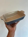 Le Creuset Stoneware Heritage Rectangular Baking Dish 16-21 Cashmere Beige Gray. Fixed Price $29.95.