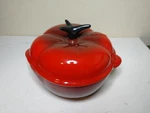 Creuset Mini Red Tomato Petite Cocotte Stoneware Vegetable Casserole. Fixed Price $35.00.
