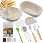 Bread Proofing Basket Set, Round 9 Inch And Oval 10 Banneton Bowl,.... Fixed Price $37.09.