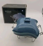 Godinger Siena Blue Wavy Lid Serving Dish Bowl 1.4QT Casserole W/ Stand. Fixed Price $14.99.