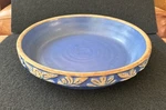Vintage Clay City Pottery Stoneware 10" Pie Plate Dish Blue Floral Indiana Usa. Fixed Price $34.95.