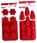 Lot Of Two- New! Celebrate It Candy Molds Small Red Oven Safe Snowman Snowflakes. Fixed Price $9.45.