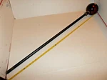 41" Wizards Staff Wand Tag Freiherr Von Poschinger Iridescent Red Glass Globe. Fixed Price $49.95.