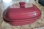 Pampered Chef 3.1QT 3L Cranberry Deep Covered Baker Roaster Dutch Oven Stoneware. Fixed Price $47.50.