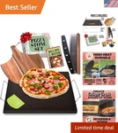 Deluxe 15-INCH Ceramic Pizza Stone With Peel & Cutter Perfect For Home Baking. Fixed Price $90.99.