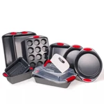 Berghoff 11PC Perfect Slice Bakeware Set, Grey And Red Cake Pans. Fixed Price $130.00.