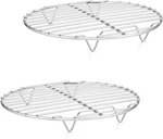 2 Pack 9 Inch Cooking Rack Round Stainless Steel Cooling Steaming Baking Silver. Fixed Price $13.99.