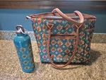 Pioneer Woman Insulated Lunch Bag Tote + Water Bottle. Vintage Geo Nwot. Fixed Price $16.00.