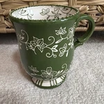 Temptations Floral Lace Green/white 16 Oz Single Pedestal Mug PPP-SQ-832942. Fixed Price $11.00.