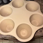 Pampered Chef 6 Single Serving Jumbo Deep Baker Muffin #5124 Stoneware Pan. Fixed Price $25.00.