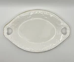 Royal Albert Bone China Gold Rim Tray White Trellis Dish Heart Handles England. Fixed Price $16.80.