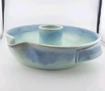 Tumbleweed Pottery Chicken Roaster Stoneware Blue Aqua Drip Glaze Beer. Fixed Price $24.99.