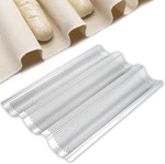 Ayccnh Stainless Steel Perforated French Baguette Bread Pan 3 Waves Toaster Oven. Fixed Price $26.54.