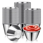 Djzz 50 Pcs Metal Sauce Cups 2.5OZ Ramekins, Stainless Steel Dipping Cu.... Fixed Price $44.36.