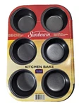 Sunbeam Muffin Tin 6 Cupcake Pan Non-stick Kitchen Bakeware Ovenware. Fixed Price $14.00.