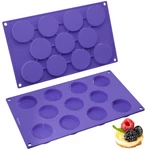 Bakerpan Silicone Mini Muffin Top - Set Of 2 Round Small, Purple. Fixed Price $29.90.