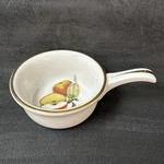 Royal Worcester Size Shape 32 Cocotte With Handle Apple Pattern & Gold Trim. Fixed Price $8.50.