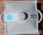 Martha Stewart Stoneware Personal Size Casserole Dish Light Tan. Fixed Price $10.00.