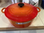 Le Creuset 7.25 Qt Classic French Dutch Oven- Flame Volcanique Orange New In Box. Fixed Price $520.00.